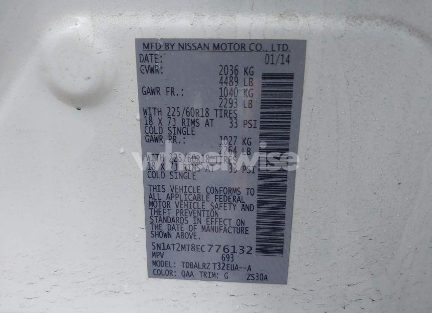 Photo 9 of 2014 Nissan Rogue SL (VIN 5N1AT2MT8EC776132)