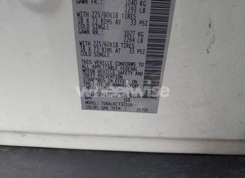 Photo 9 of 2015 Nissan Rogue SL (VIN 5N1AT2MT8FC794566)