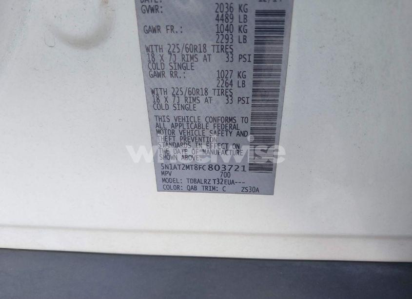 Photo 9 of 2015 Nissan Rogue SL (VIN 5N1AT2MT8FC803721)