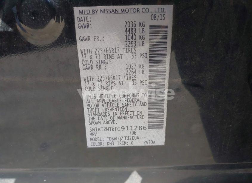 Photo 9 of 2015 Nissan Rogue SV (VIN 5N1AT2MT8FC911286)