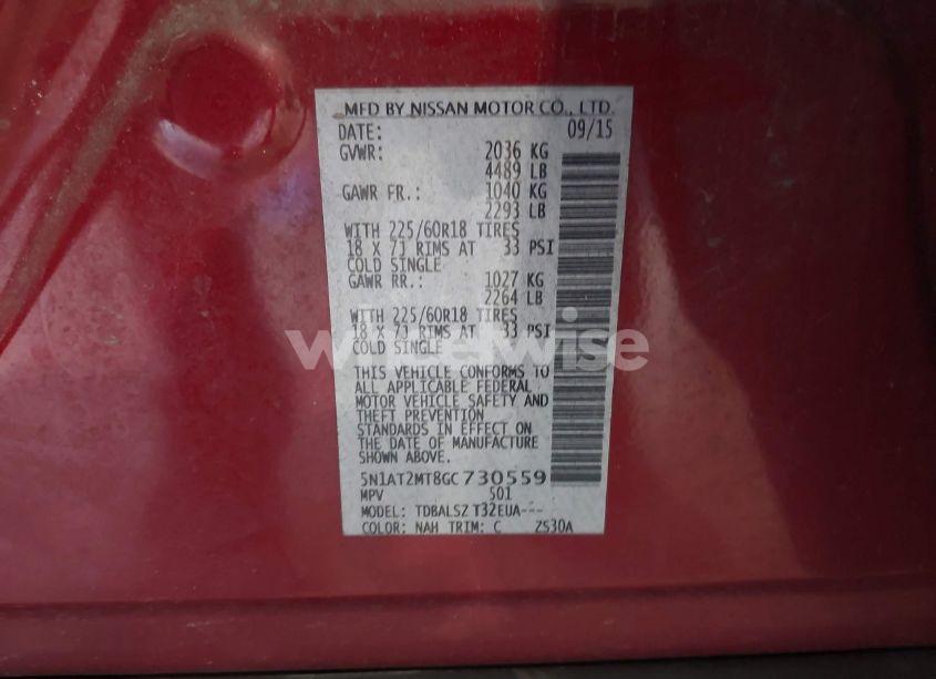 Photo 9 of 2016 Nissan Rogue SL (VIN 5N1AT2MT8GC730559)