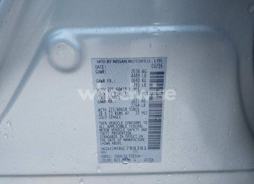 Photo 9 of 2016 Nissan Rogue SL (VIN 5N1AT2MT8GC788381)