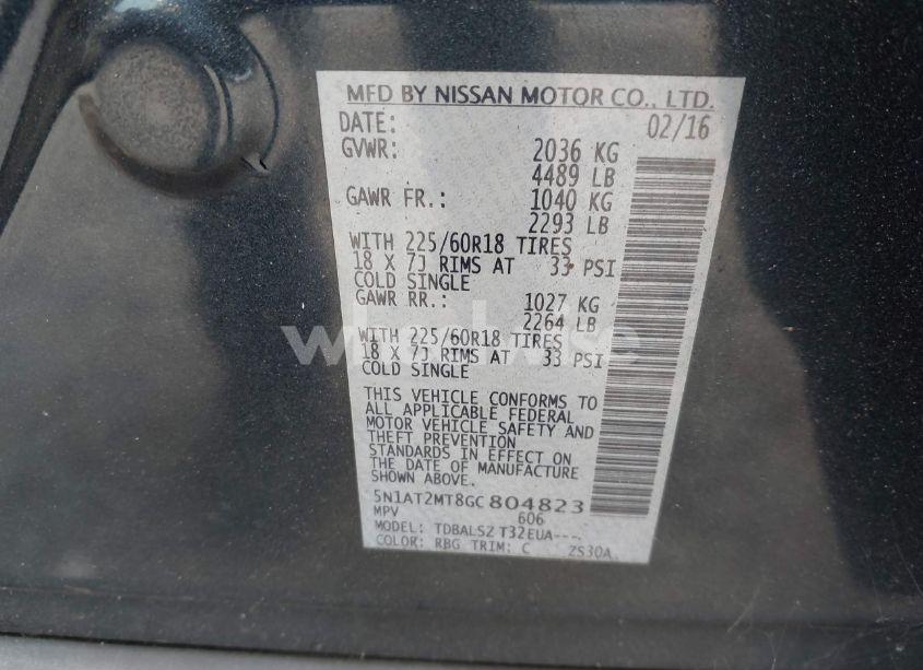 Photo 9 of 2016 Nissan Rogue SL (VIN 5N1AT2MT8GC804823)