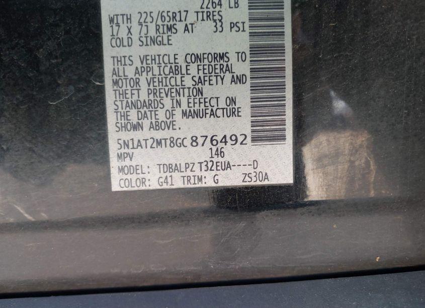 Photo 9 of 2016 Nissan Rogue S (VIN 5N1AT2MT8GC876492)