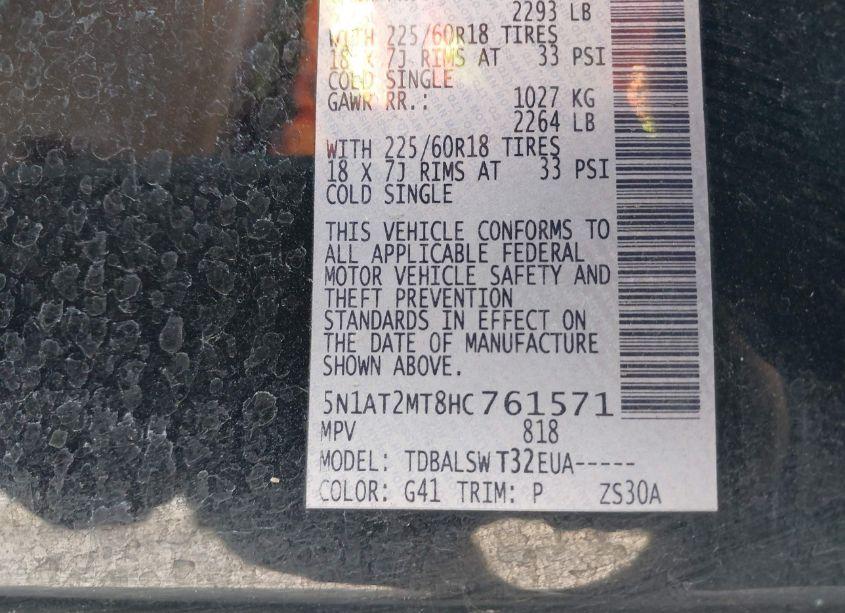 Photo 9 of 2017 Nissan Rogue SL (VIN 5N1AT2MT8HC761571)