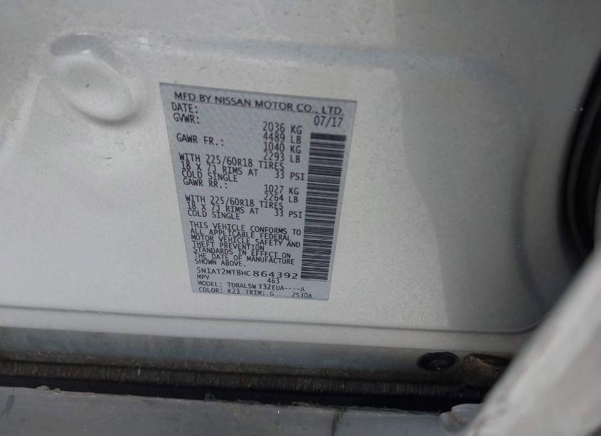 Photo 9 of 2017 Nissan Rogue SL (VIN 5N1AT2MT8HC864392)