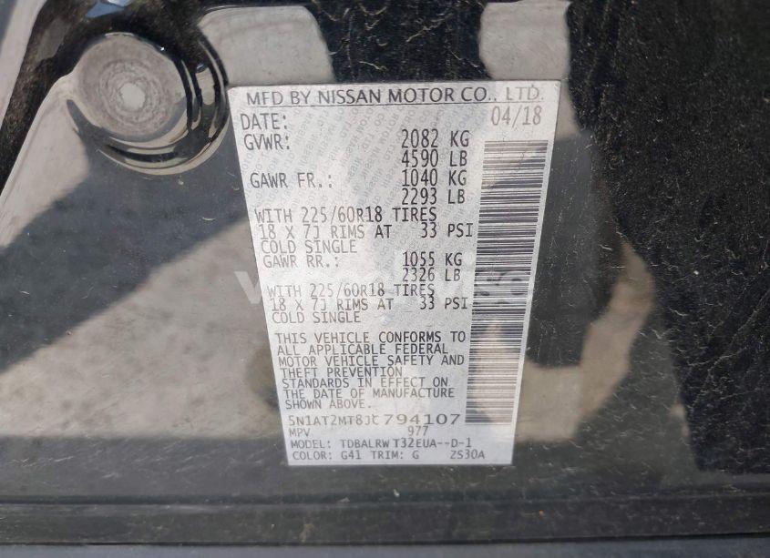 Photo 9 of 2018 Nissan Rogue SL (VIN 5N1AT2MT8JC794107)