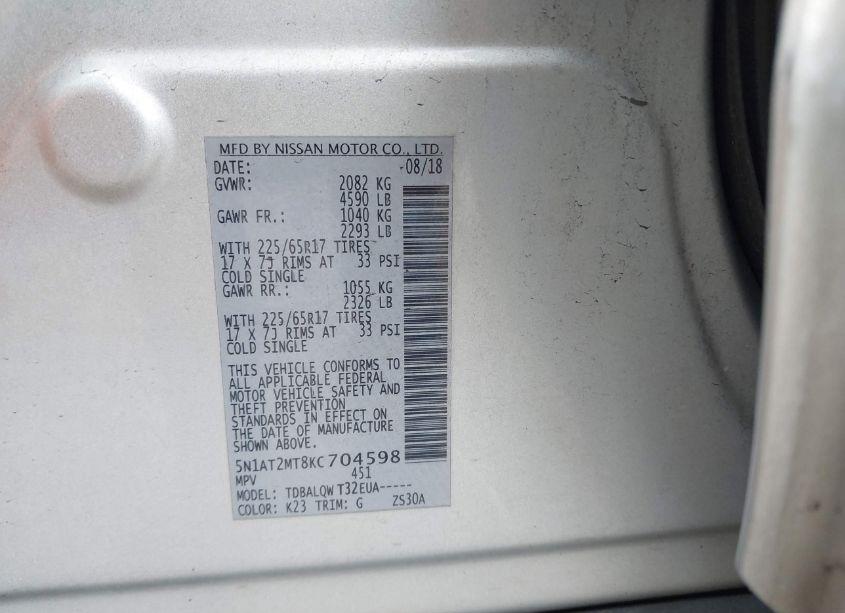 Photo 9 of 2019 Nissan Rogue SV (VIN 5N1AT2MT8KC704598)