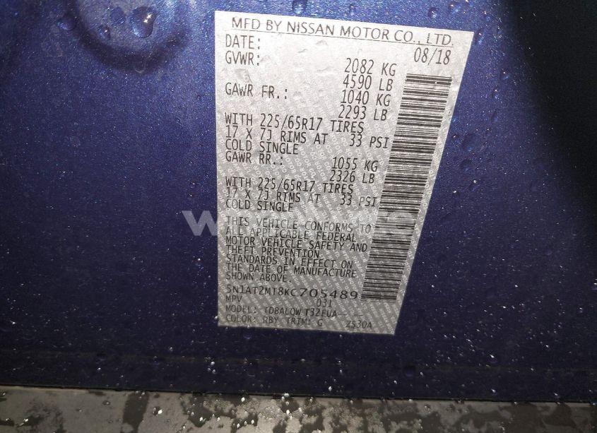 Photo 9 of 2019 Nissan Rogue SV (VIN 5N1AT2MT8KC705489)