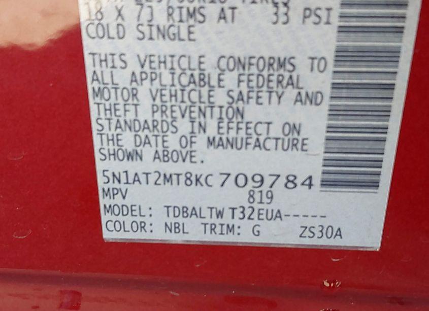 Photo 9 of 2019 Nissan Rogue SV (VIN 5N1AT2MT8KC709784)