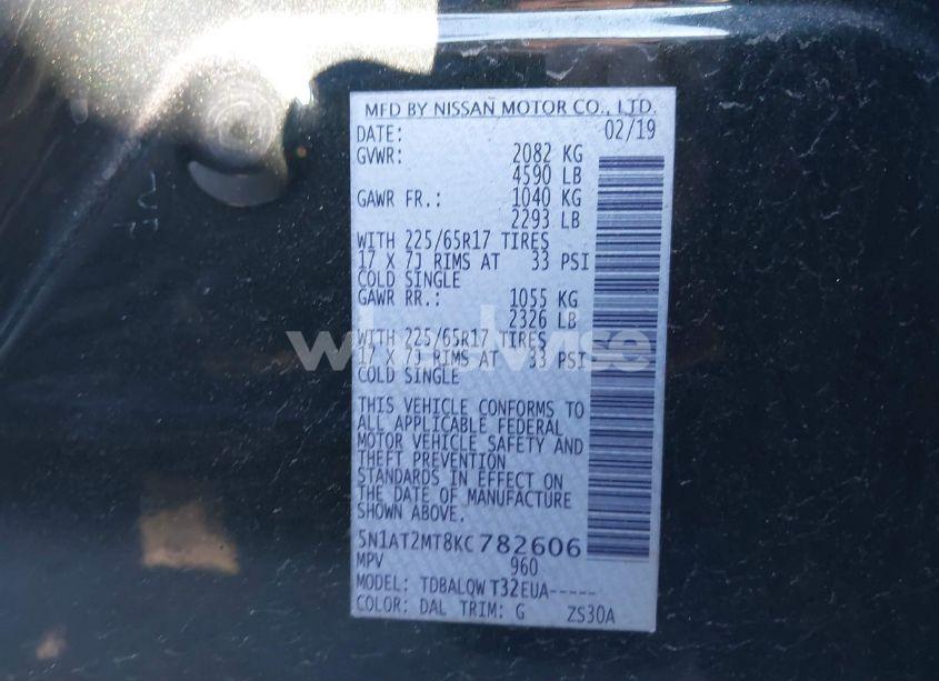 Photo 9 of 2019 Nissan Rogue SV (VIN 5N1AT2MT8KC782606)