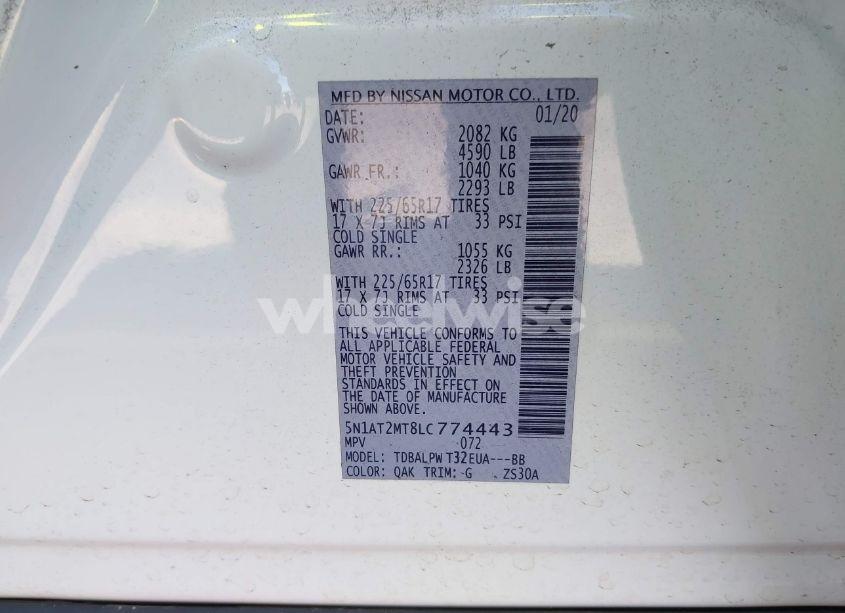 Photo 9 of 2020 Nissan Rogue S FWD (VIN 5N1AT2MT8LC774443)