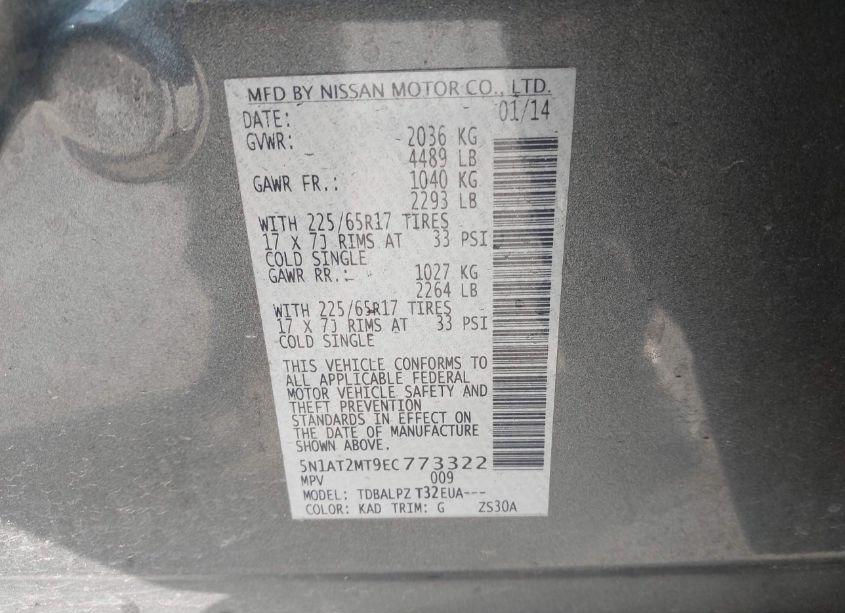 Photo 9 of 2014 Nissan Rogue S (VIN 5N1AT2MT9EC773322)