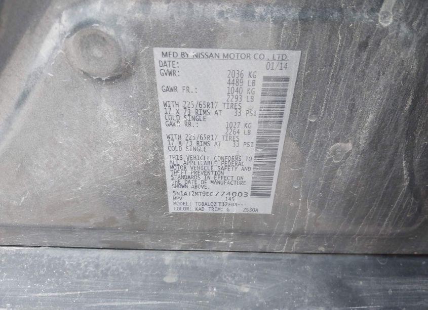 Photo 9 of 2014 Nissan Rogue SV (VIN 5N1AT2MT9EC774003)