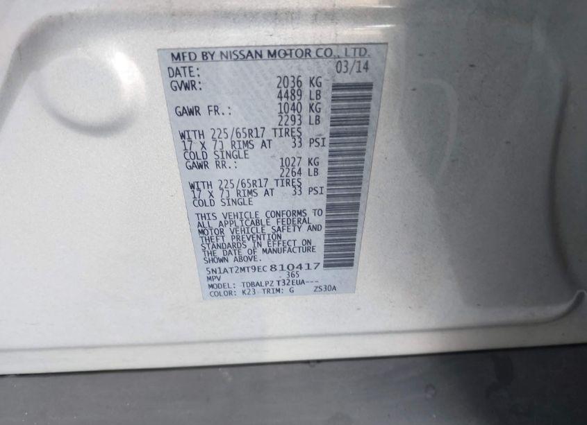 Photo 9 of 2014 Nissan Rogue S (VIN 5N1AT2MT9EC810417)