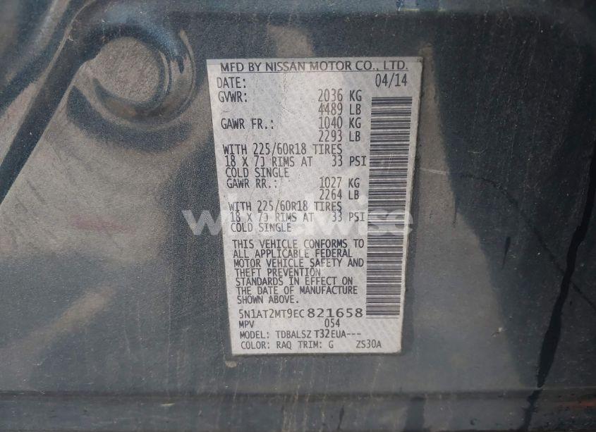 Photo 9 of 2014 Nissan Rogue SL (VIN 5N1AT2MT9EC821658)