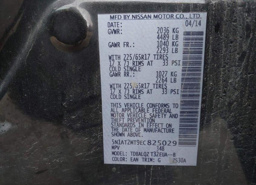 Photo 9 of 2014 Nissan Rogue SV (VIN 5N1AT2MT9EC825029)