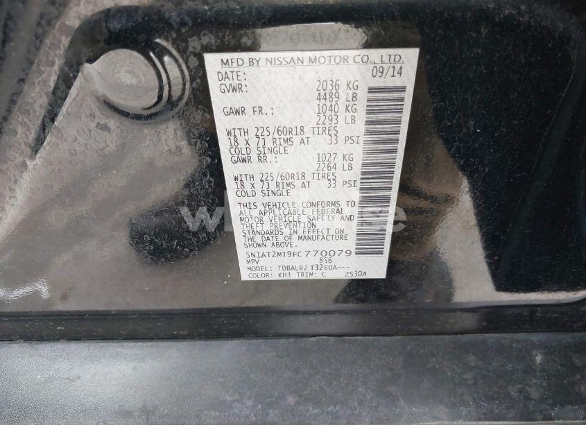 Photo 9 of 2015 Nissan Rogue SL (VIN 5N1AT2MT9FC770079)