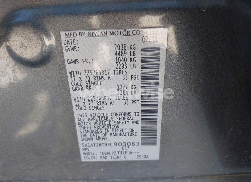 Photo 9 of 2015 Nissan Rogue S (VIN 5N1AT2MT9FC903083)