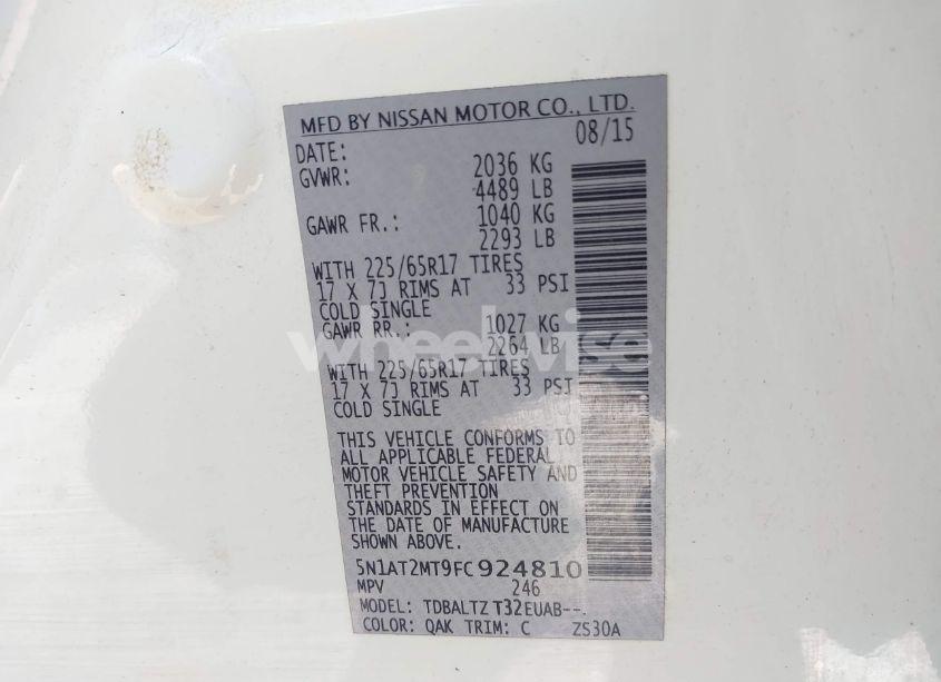 Photo 9 of 2015 Nissan Rogue SV (VIN 5N1AT2MT9FC924810)