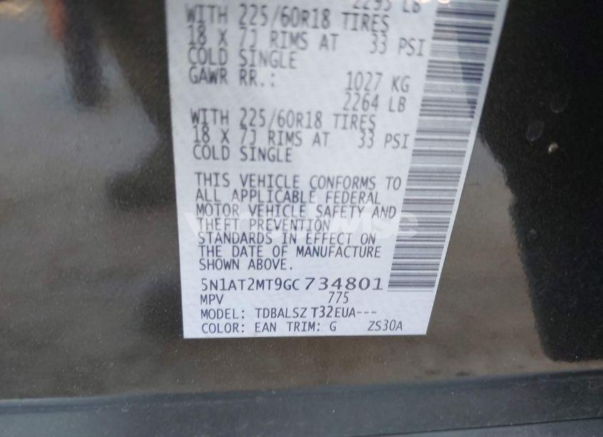 Photo 9 of 2016 Nissan Rogue SL (VIN 5N1AT2MT9GC734801)