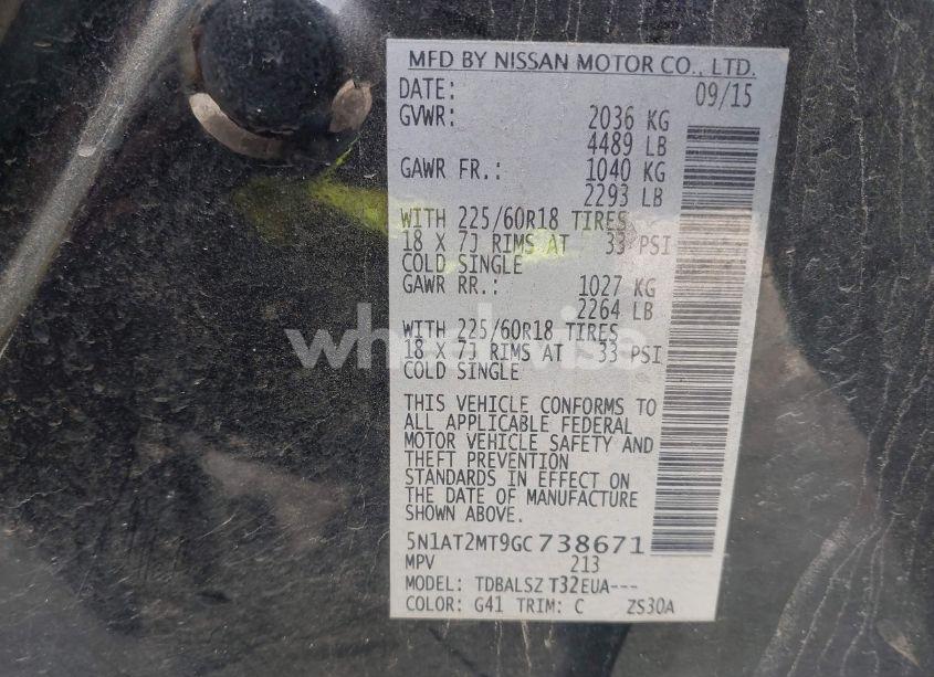 Photo 9 of 2016 Nissan Rogue SL (VIN 5N1AT2MT9GC738671)