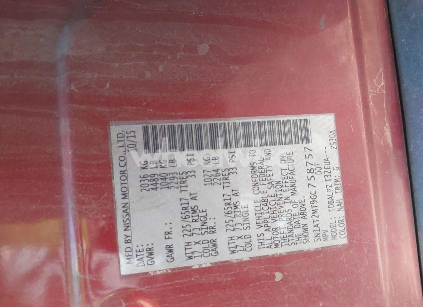 Photo 9 of 2016 Nissan Rogue S/SL/SV (VIN 5N1AT2MT9GC758757)