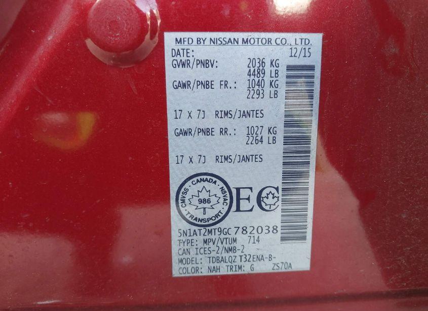 Photo 9 of 2016 Nissan Rogue S/SL/SV (VIN 5N1AT2MT9GC782038)