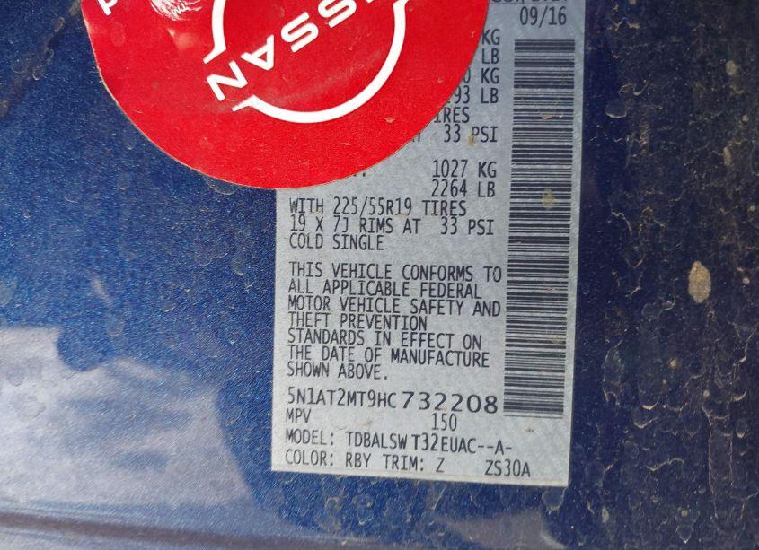 Photo 9 of 2017 Nissan Rogue SL (VIN 5N1AT2MT9HC732208)