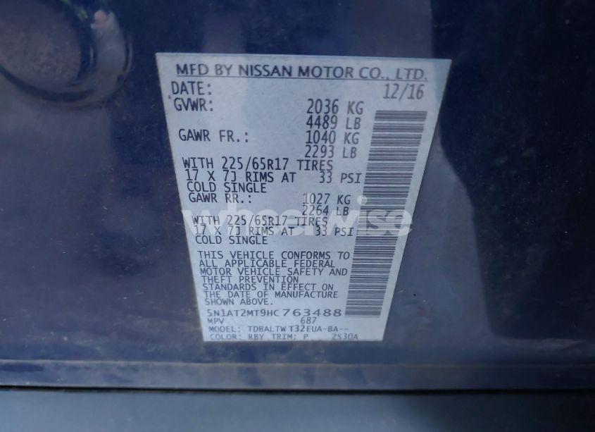 Photo 9 of 2017 Nissan Rogue SV (VIN 5N1AT2MT9HC763488)