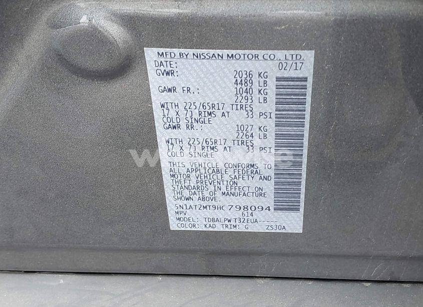 Photo 9 of 2017 Nissan Rogue S (VIN 5N1AT2MT9HC798094)