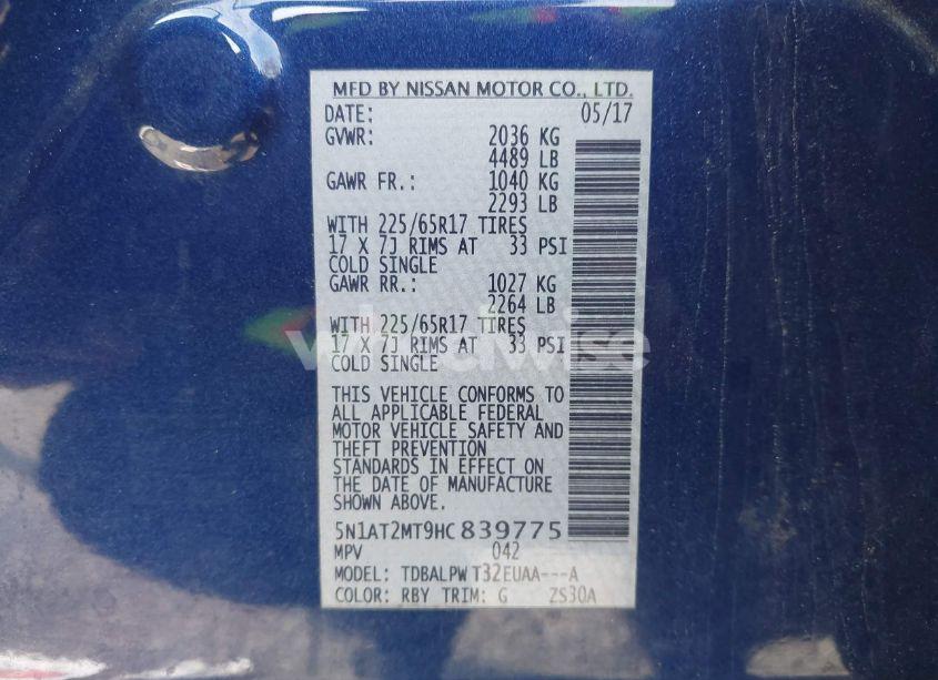 Photo 9 of 2017 Nissan Rogue S (VIN 5N1AT2MT9HC839775)