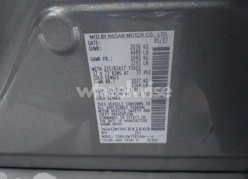 Photo 9 of 2017 Nissan Rogue S (VIN 5N1AT2MT9HC841669)