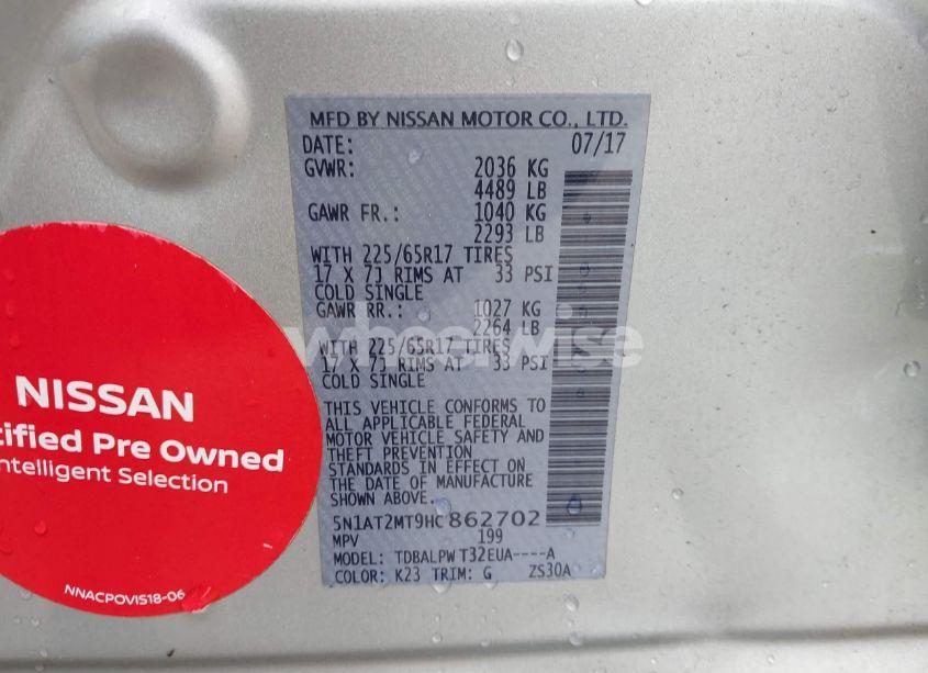 Photo 9 of 2017 Nissan Rogue S (VIN 5N1AT2MT9HC862702)