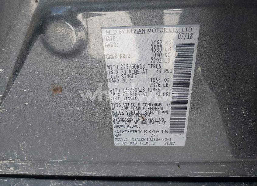 Photo 9 of 2018 Nissan Rogue SL (VIN 5N1AT2MT9JC834646)