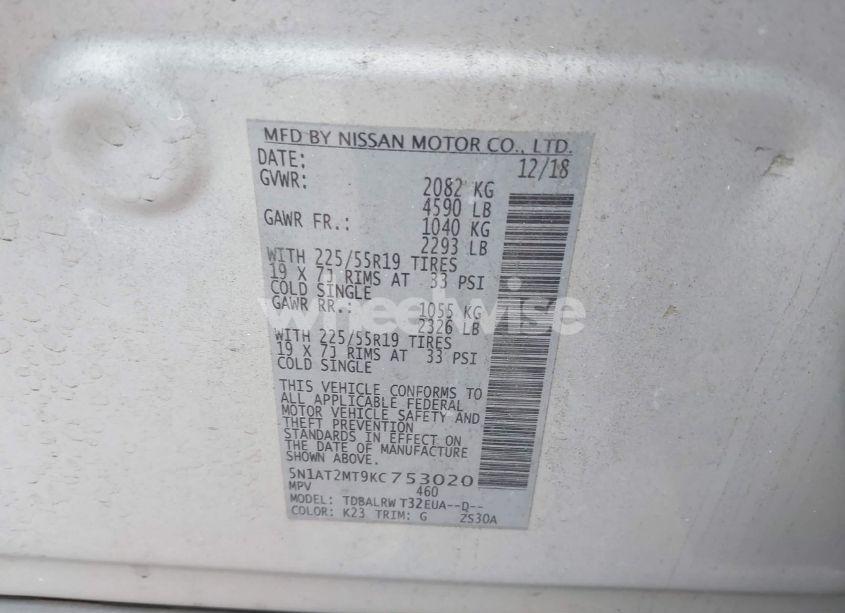 Photo 9 of 2019 Nissan Rogue SL (VIN 5N1AT2MT9KC753020)