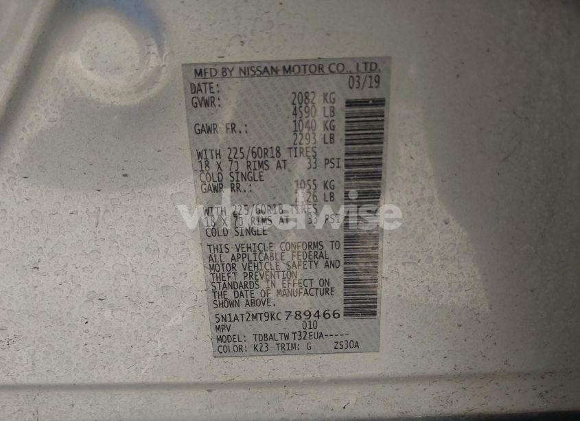 Photo 9 of 2019 Nissan Rogue SV (VIN 5N1AT2MT9KC789466)