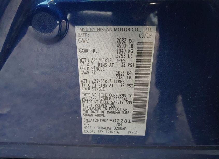 Photo 9 of 2019 Nissan Rogue S (VIN 5N1AT2MT9KC802281)