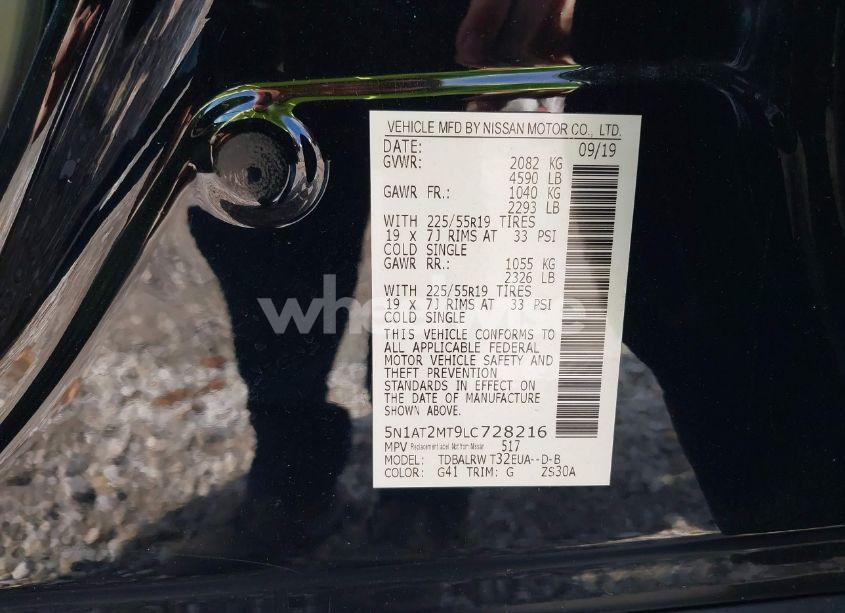 Photo 9 of 2020 Nissan Rogue SL FWD (VIN 5N1AT2MT9LC728216)