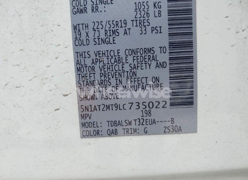 Photo 9 of 2020 Nissan Rogue SL FWD (VIN 5N1AT2MT9LC735022)