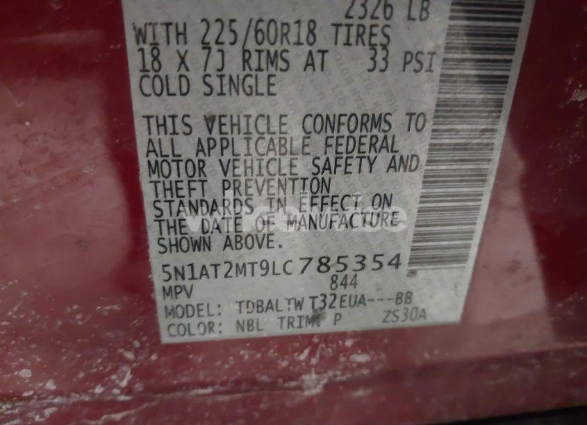 Photo 9 of 2020 Nissan Rogue SV FWD (VIN 5N1AT2MT9LC785354)