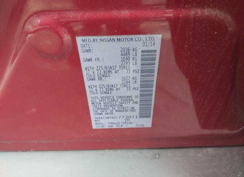 Photo 9 of 2014 Nissan Rogue SV (VIN 5N1AT2MTXEC773071)