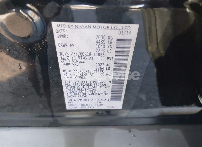 Photo 9 of 2014 Nissan Rogue SL (VIN 5N1AT2MTXEC774429)