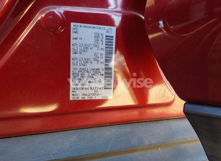 Photo 9 of 2015 Nissan Rogue SV (VIN 5N1AT2MTXFC927747)