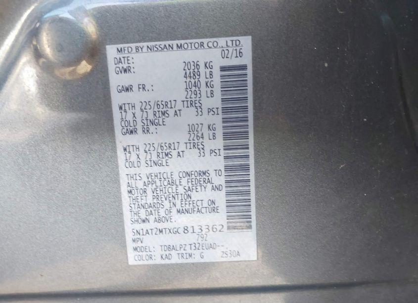 Photo 9 of 2016 Nissan Rogue S (VIN 5N1AT2MTXGC813362)