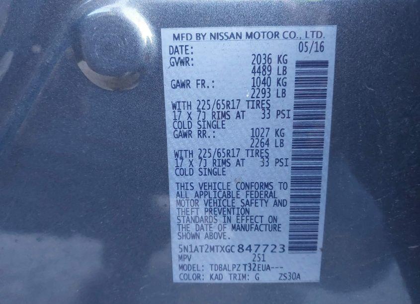 Photo 9 of 2016 Nissan Rogue S (VIN 5N1AT2MTXGC847723)