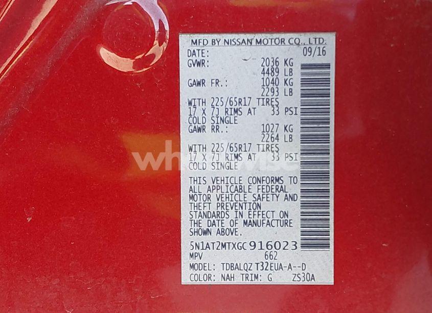 Photo 9 of 2016 Nissan Rogue SV (VIN 5N1AT2MTXGC916023)