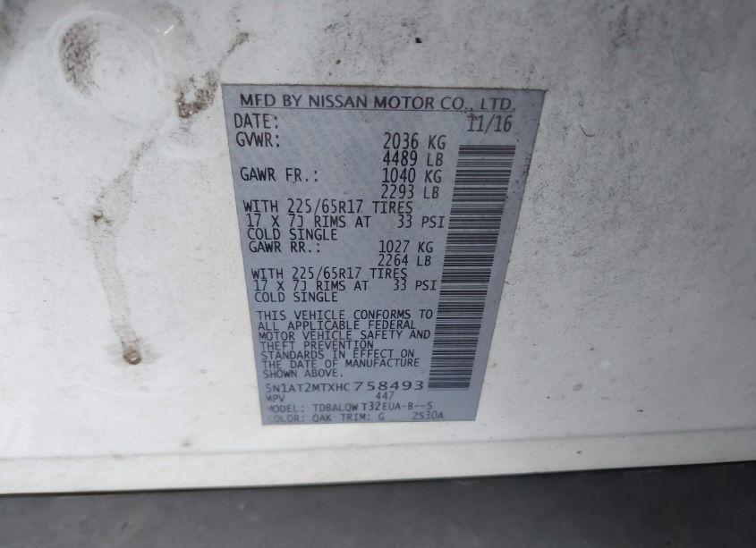 Photo 9 of 2017 Nissan Rogue SV (VIN 5N1AT2MTXHC758493)