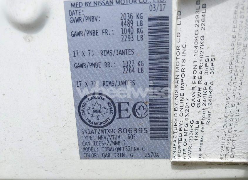 Photo 9 of 2017 Nissan Rogue S/SL/SV (VIN 5N1AT2MTXHC806395)