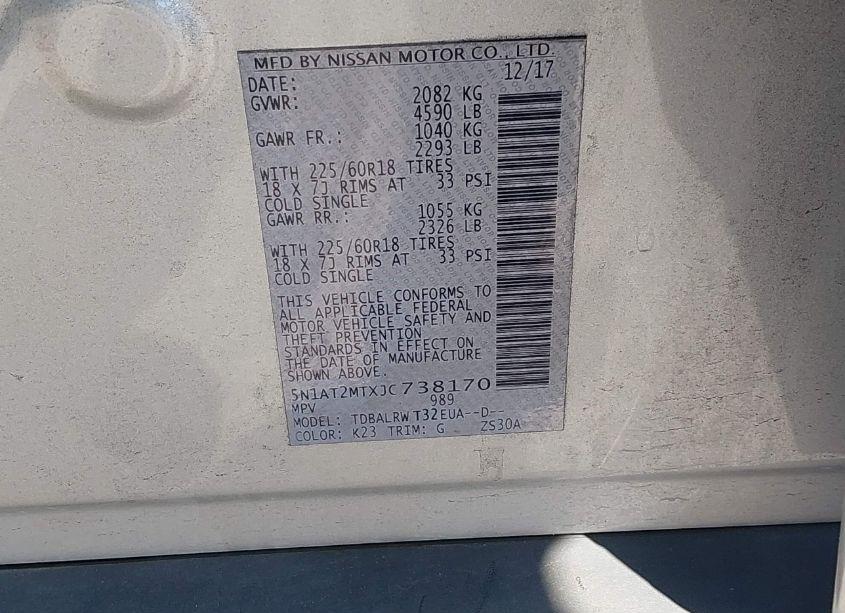 Photo 9 of 2018 Nissan Rogue SL (VIN 5N1AT2MTXJC738170)